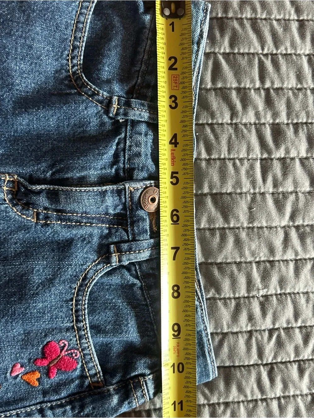 OshKosh B'gosh Denim Ruffle Skirt with Butterfly Embroidery